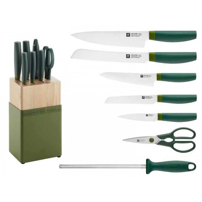 Set noževa Zwilling NOW S zelena boja + drveno postolje 8/1